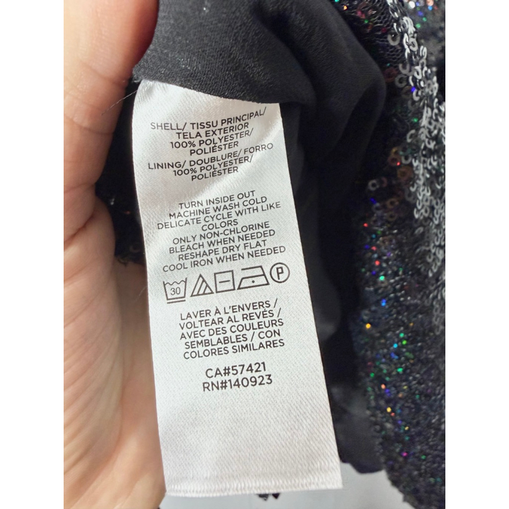 NEW with tags Women's LOFT Black Sequin V-Neck Tank Top Size L - Picture 5 of 5